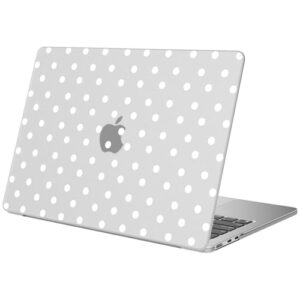BlHMCASE Compatível com MacBook Air 33.0 cm Capa M1 A2337 A2179 A1932 2022 2021 2020 2019 2018, linda capa rígida protetora de bolinhas branca para MacBook Air de 13,3 polegadas