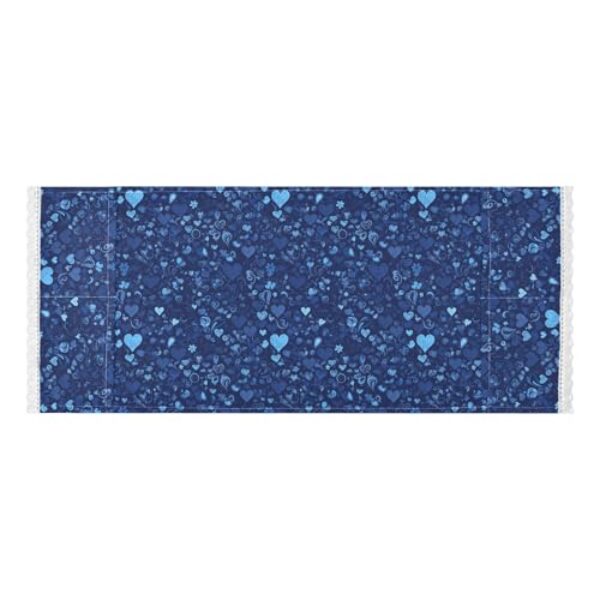 Blue Romantic Valentine Flowers lace edge Washer Dryer Cover with side bag dust Washer and Dryer Covers for Top for Laundry Room Kitchen 130 x 56 cm