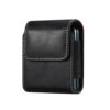 Bolsa de cintura masculina para smartphone com compartimento para cartão compatível com Samsung Galaxy Z Flip 7/6/5/4/3/2/5G, suporte de cinto de couro para celular, pacote de cinto, bolsa de mão