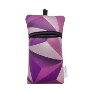 Bolsa de neoprene para smartphone Tainada, bolsa de transporte para celular com mosquetão e cordão para iPhone 11 Pro Max, 11, XS Max, XR, Samsung Note 10, S10+, Large, Geometric Pattern Purple
