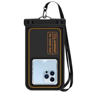 Bolsa de telefone flutuante à prova d'água IPX8 à prova d'água para iPhone 16 15 Pro Max 14 Plus 13 12 11 XR XS SE Galaxy S24 S23 S22 FE até 18 cm, bolsa seca à prova d'água para caiaque de natação na