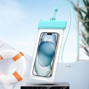 Bolsa de telefone à prova d'água, capa para celular Lightweigt com cordão, capa protetora flutuante para iPhone 16 15 14 13 12 11 Pro Max Plus XR, compatível com dispositivos de até 7,2 polegadas