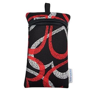 Bolsa de transporte de neoprene à prova de choque Tainada com cordão de pescoço e mosquetão para iPhone 11, 11 Pro Max, XR, Xs Max, Samsung S20, Note 10, Google Pixel 4, 3, 3a XL (padrão de coração preto)