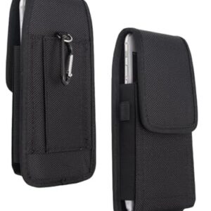 Bolsa para celular com coldre de nylon compatível com Galaxy S23 Ultra S22 Ultra A14 A13 Moto G Stylus G Play 2023 G Power 5G Edge+ Pixel 7 Pro TCL OnePlus, preto - XXXL