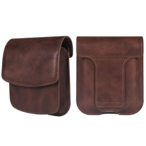 Bolsa pequena com clipe de cinto para celular compatível com Samsung Galaxy Z Flip 7/6/5/4/3/2, à prova d'água, coldre de couro para celular, bolsa de cintura para smartphone com alça de cinto, bolsa