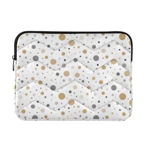 Bolsas de trabalho femininas clássicas de bolinhas douradas, pretas e brancas, bolsas de laptop de 13 a 13,3 polegadas para homens, capas médias para laptop