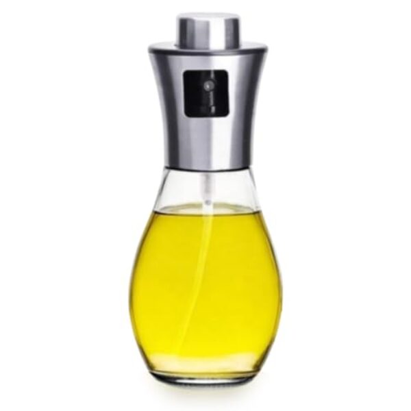 Borrifador de Cozinha Premium, Spray para Azeite, Óleo e Vinagre, Vidro e Inox, 200ml, 16cm x 6cm, Pulverizador para Saladas, Carnes e AirFryer