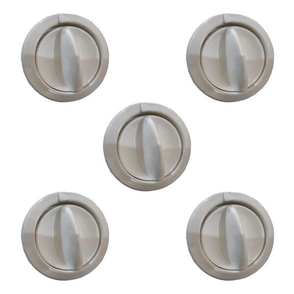 Botao Fogao Brastemp Deville Com Aro Branco Kit 5 Unidades