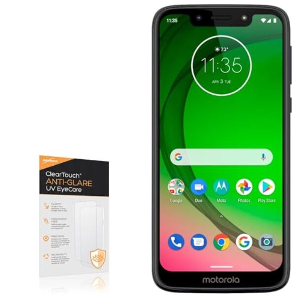 BoxWave Protetor de tela compatível com Motorola Moto G7 Play - ClearTouch Anti-reflexo Anti-UV EyeCare (pacote com 2), filtra a luz azul prejudicial reduz a fadiga