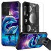 BREIDMKFM Capa para celular Galaxy A35 5G, capa para Samsung Galaxy A35 5G com protetor de tela e suporte e protetor de lente de câmera deslizante capa resistente de camada dupla resistente, casal