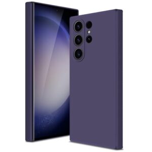 Btstring Capa para Samsung Galaxy S23 Ultra, capa de silicone macio com proteção de câmera atualizada, capa fina à prova de choque com forro de microfibra antiarranhões, roxo profundo