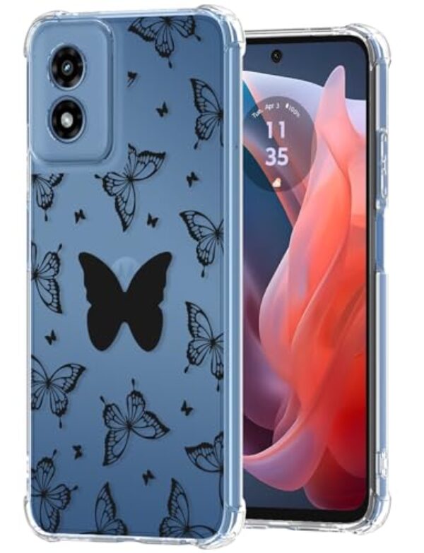 Buleens Capa para Motorola para Moto G Play 2024 4G - Capa de proteção feminina de TPU flexível transparente e flexível com ajuste slim fit à prova de choque feminino design exclusivo padrão para