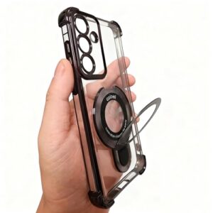 Buliangren Capa compatível com Samsung Galaxy A17 5G / Galaxy a26 5g Capa macia transparente com suporte de anel para Samsung Galaxy a26 5g Capa de celular com protetor de tela de vidro temperado [2