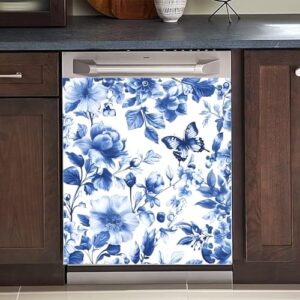 BVBOX Capa magnética para lava-louças 58 cm L x 66 cm A, capas magnéticas reutilizáveis de geladeira, ímãs de lava-louças capa decorativa para porta de geladeira painel adesivos para eletrodomésticos