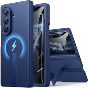 BXYJY Capa para Samsung Galaxy Z Fold 7 com suporte, compatível com MagSafe, protetor de tela frontal, proteção para câmera e dobradiça, capa de celular magnética fina e robusta para Samsung ZFold 7