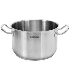 Caçarola de Indução 32cm Profissional Aço Inox 15,2L Brinox Panela Alta Avulsa Cozinha