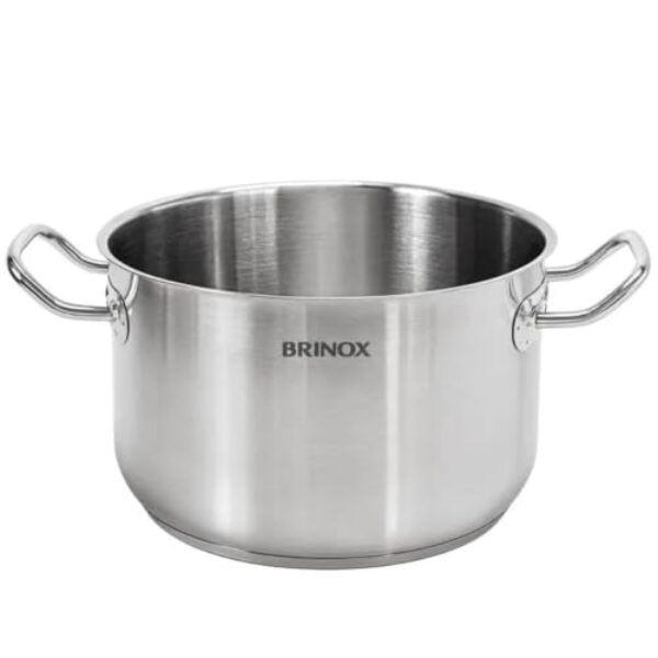Caçarola de Indução 32cm Profissional Aço Inox 15,2L Brinox Panela Alta Avulsa Cozinha