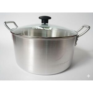 Caçarola Industrial de Alumínio 30cm com Tampa de Vidro | Panela Profissional 10L Linha Hotel – Alta Durabilidade e Condução Térmica