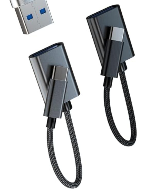 Cabo adaptador USB C para USB OTG 3.0 (pacote com 2) conector tipo C para iPhone 17 16 15 Pro Max Splitter para Apple para iPad 10 compatível com Samsung S25 S24 transferência rápida de dados