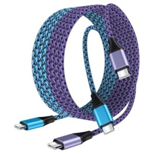 Cabo carregador USB C [pacote com 2/3 metros] Cabo de carregamento rápido para iPhone 16 Pro Max/16 Pro/15 Plus/15, iPad Pro 13/12.9/11, Air 6/5/4th, Mini, cabo carregador tipo C para Samsung, Google