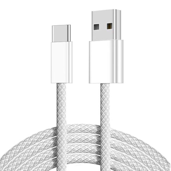 Cabo de carregamento rápido USB para tipo C compatível com iPhone 17/15/16 Pro Max/Plus/Air, Samsung Galaxy S20 S10 S9 S8, Note 9 10+, A11 A20 A50 A51 A60 A71, Moto Z2 Z3