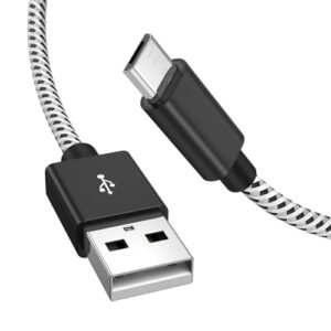 Cabo micro USB 1,8 m, cabo de dados de carregamento USB 2.0 trançado funciona com Raspberry Pi Zero, Fire Stick, Chromecast, telefone Micro-B 1,8 m, preto