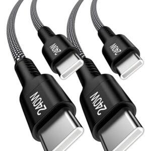 Cabo Pixelsnap 10 USB C para USB C 240W carregamento super rápido tipo C compatível com Google Pixel 10 9 Pro XL, Samsung Galaxy S25 Ultra S24, 2 unidades/fio trançado de nylon USBC para C para