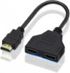 Cabo Splitter HDMI Divisor E Duplicador Y, Adaptador Hdmi, 1 Hdmi Macho Para 2 Hdmi Fêmea 2 Telas