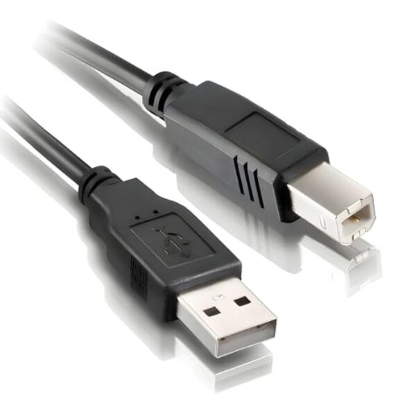 Cabo USB 2.0 de Impressora e Scanner 1.8M Tipo A Macho Para Tipo B Macho, Alta Velocidade e Com Filtro Para Interferências - Preto