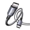 Cabo USB 4 de 2 m para Thunderbolt 5 de 80 Gbps, largura de banda de até 120 Gbps para carregamento duplo de 8K, 240W PD 3.1, cabo de vídeo trançado USB C compatível com Thunderbolt 4/5, SSD, MacBook