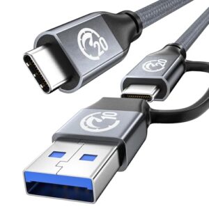 Cabo USB C 3.2 de 20 Gbps de 0,3 m, vídeo 8K e carregamento de 240 W, tela USB C com PD 3.1 compatível com Thunderbolt 4, MacBook, XPS, Surface Pro