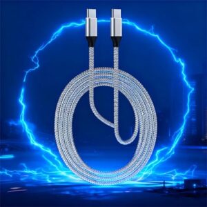 Cabo USB C para USB C 60 W 3 m USB Tipo C Cabo de carregamento rápido para telefone 17/17 Plus/17 Pro Max/telefone 16/16 Plus/16 Pro Max/15/15 Plus/15 Pro Max, MacBook Pro, Pad Pro Air, Samsung S24