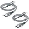 Cabo USB para USB C, cabo tipo C de carregamento rápido para iPhone 16/16 Pro Max 15 Pro 15 Plus, iPad, Samsung Galaxy e outros dispositivos tipo C (pacote com 2) (1,2 m)