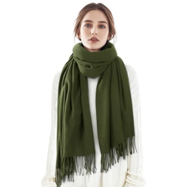 Cachecóis de inverno para mulheres, lenços e envoltórios femininos, xales e envoltórios clássicos de pashmina, cachecóis com sensação de caxemira para mulheres, cachecol longo