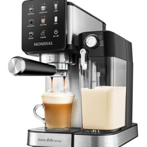 Cafeteira Espresso Dolce Latte 20 Bar, Mondial, Preto/Inox, 1250W, 127V - C-28-ECL