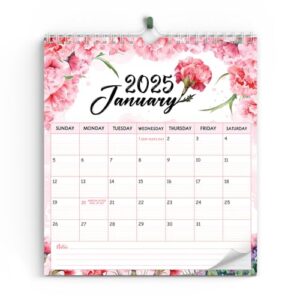 Calendário de parede 2025 - janeiro de 2025 - dezembro de 2025, calendário de flores do mês de nascimento de 2025, datas de organização de listas de tarefas, sua escola ou decoração