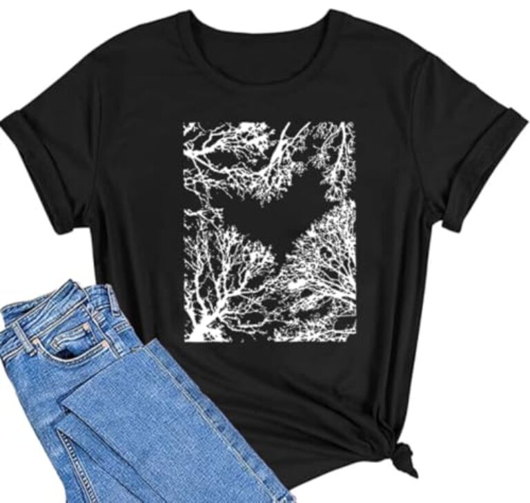 Camisetas femininas para atividades ao ar livre com estampa gráfica retrô para caminhadas na montanha camisetas de verão confortáveis na praia para treinos, Sombra de árvore preta, GG