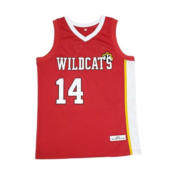 Camisetas masculinas Troy Bolton 14 Chad Danforth 8 Basketball Jersey East High School Wildcats Hip Hop Workout Shirts, Bolton vermelho, G