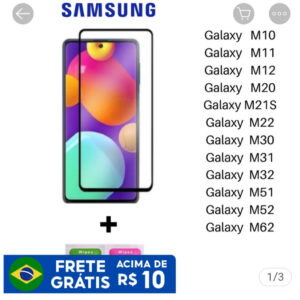 Capa Anti Impacto + Película de Vidro 3D PARA Samsung Galaxy A55 5G M31 Galaxy M30 Galaxy M23 Galaxy M22 Galaxy M21S Galaxy M13 Galaxy M12 Galaxy M02 / M02S Galaxy M14 Galaxy Galaxy M30 Galaxy M54