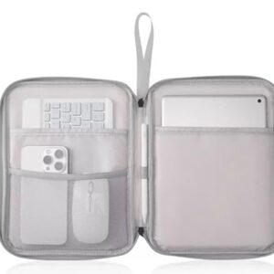 Capa Bolsa Case de transporte para tablet de 9 a 12.4 polegadas Compatível com iPad 9 10 11, Air, Galaxy Tab A8 A9 A11 9 FE S10 Lite, compartimentos internos (preto)
