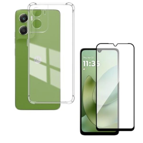 Capa Capinha Anti Impacto + Película de Vidro 3D Para Motorola Moto G06 Tela de 6.9 Polegadas - Bluepink