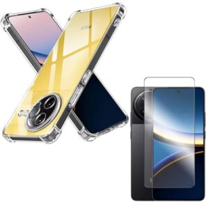 Capa Capinha Anti Impacto + Película de Vidro 3D Para Xiaomi Poco F7 Pro 5G Tela de 6.67 Polegadas - Bluepink