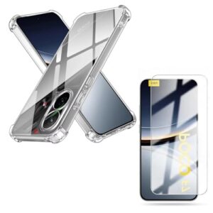 Capa Capinha Anti Impacto + Película Premium 9D Cerâmica Compatível Com Xiaomi Poco F7 5G - Bluepink