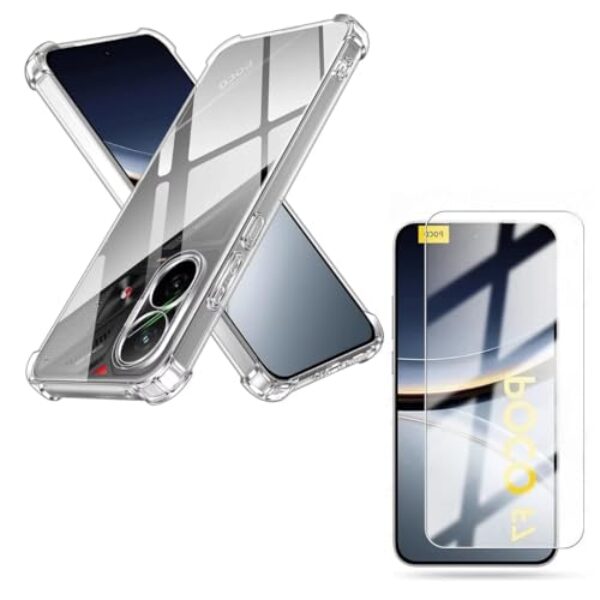 Capa Capinha Anti Impacto + Película Premium 9D Cerâmica Compatível Com Xiaomi Poco F7 5G - Bluepink