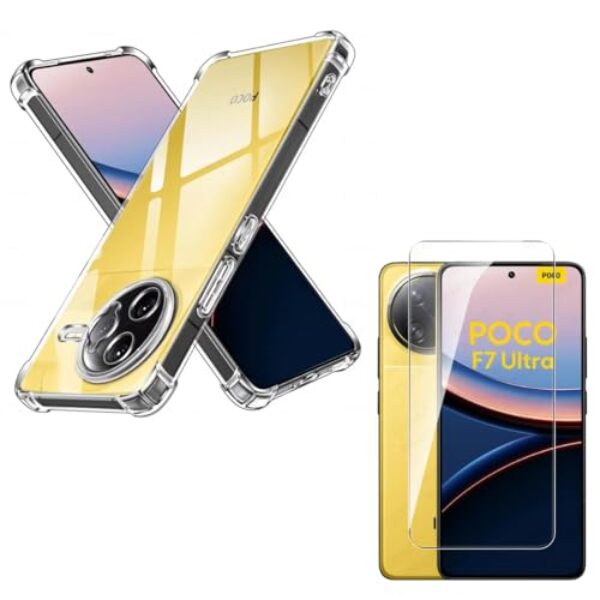 Capa Capinha Anti Impacto + Película Premium 9D Cerâmica Compatível Com Xiaomi Poco F7 Ultra 5G - Bluepink