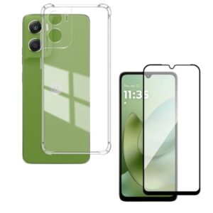 Capa Capinha Anti Impacto + Película Premium 9D Cerâmica Compatível Com MOTO G06 - Bluepink