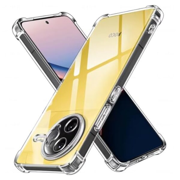 Capa Capinha Com Bordas Anti Impacto Transparente Compatível Com Xiaomi Poco F7 Ultra Tela de 6.67 Polegadas - (Bluepink)