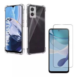 Capa Capinha + Película Vidro 9h Para Motorola Moto G53 5g Cor Transparente Para Moto G53 5G