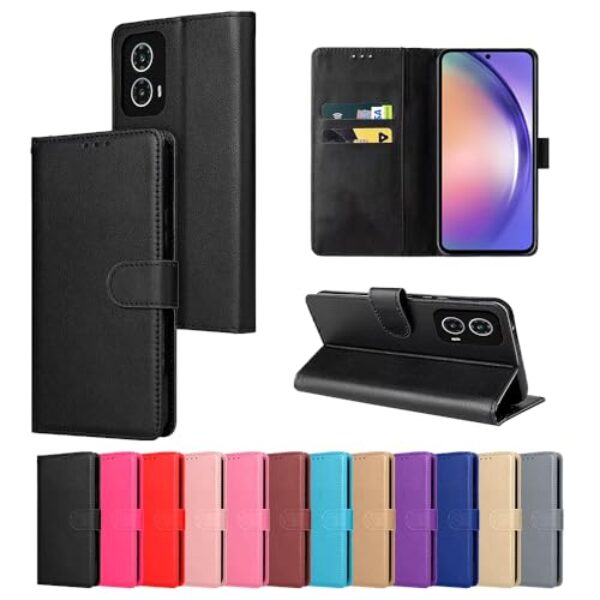 Capa Capinha Protetora Celular Carteira Flip Couro Compatível MotoroIa Moto G24 Proteção Premium [DPF] (PRETO)