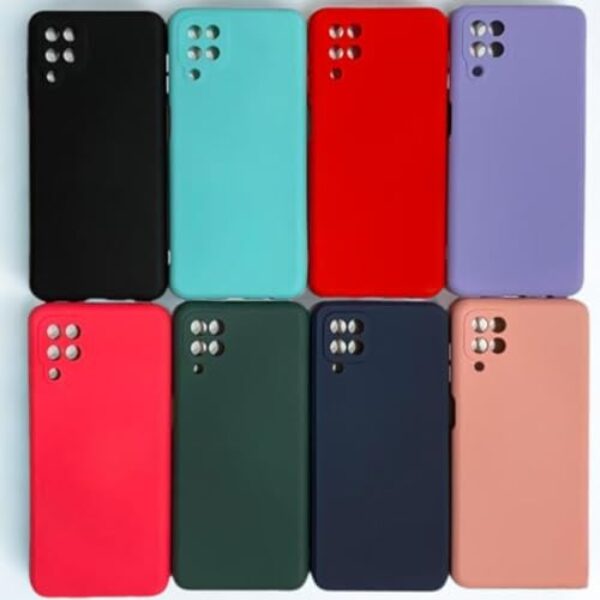 Capa Capinha Samsung Galaxyn A12/F12/M12/A12S Silicone Aveludada Ultra Fina e Resistente (AZUL PISCINA)